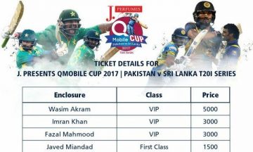 Pakistan vs Sri Lanka T20 Ticket Prices Online